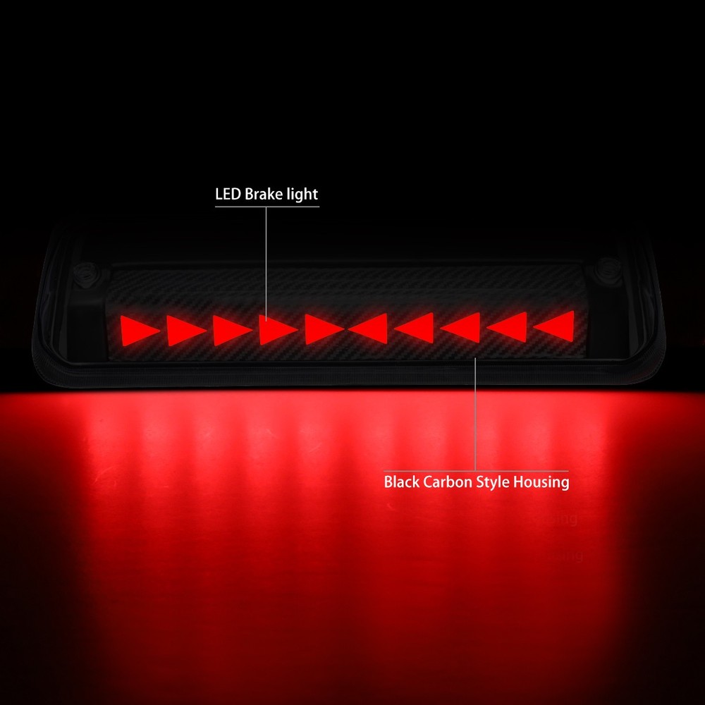 [SEQUENTIAL TRIANGLE LED]FOR 04-10 FORD F-150 EXPLORER CARBON THIRD BRAKE LIGHT