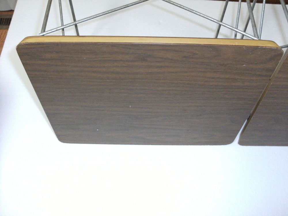 (2) Early Herman Miller Eames Wire Base Low Table's ~ Walnut