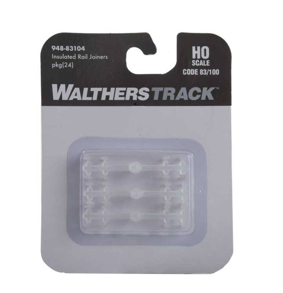 Walthers Code HO Code 83 or 100 Insulated Rail Joiners 24 Pack - 948-83104