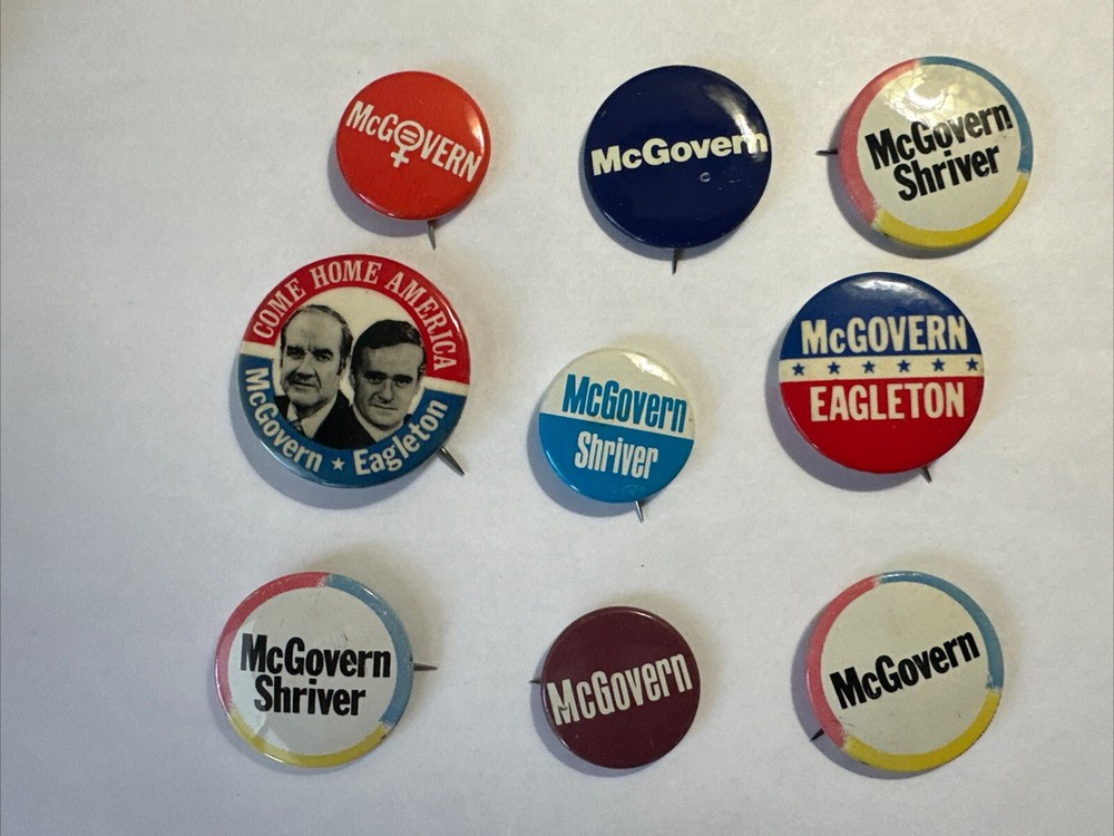 9 button McGovern collectors Button Lot