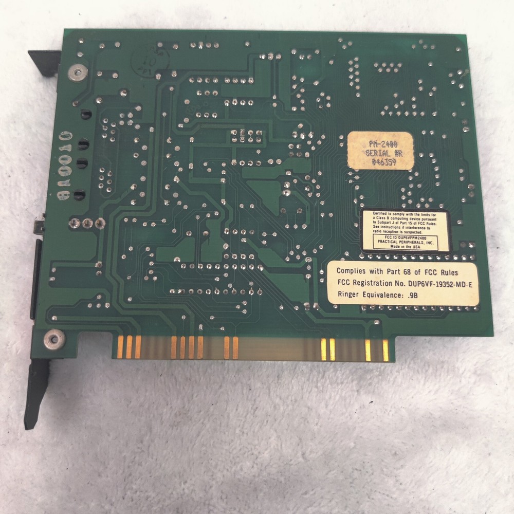 PRACTICAL PERIPHERALS PM2400FX96 2400Bps 8-BIT ISA INTERNAL FAX MODEM