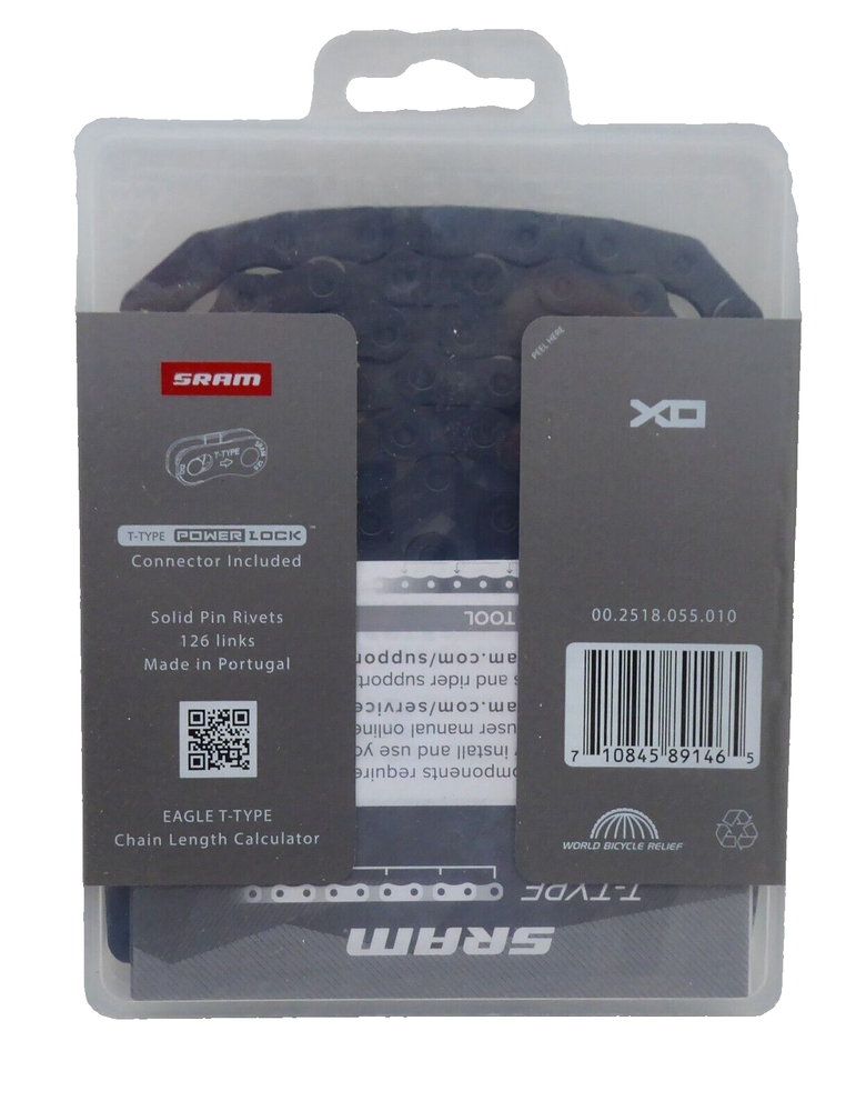 SRAM X0 Eagle T-Type Flattop Chain - 12-Speed, 126 Links, Solid Pin, Includes