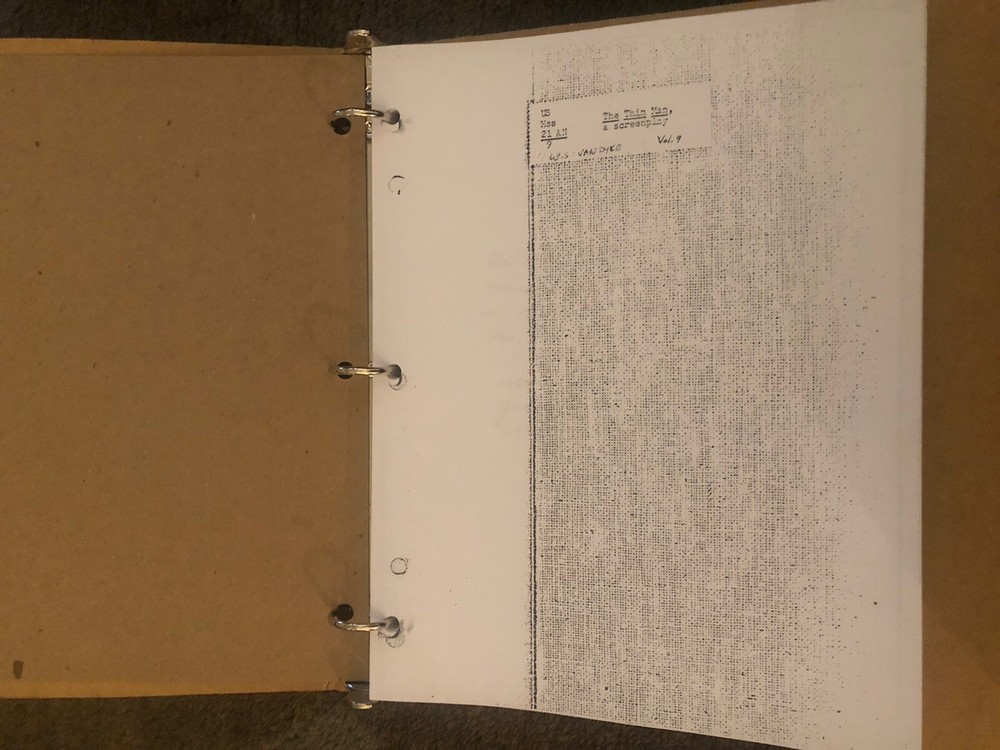 Vintage Thin Man Script [reproduction] with note From The Screenwriter Albert H