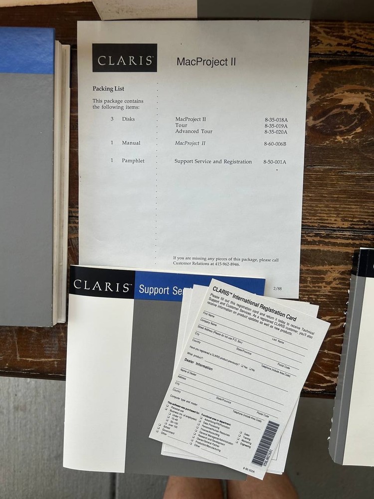 Claris MacProject II Boxed Software Disks Manuals Vintage