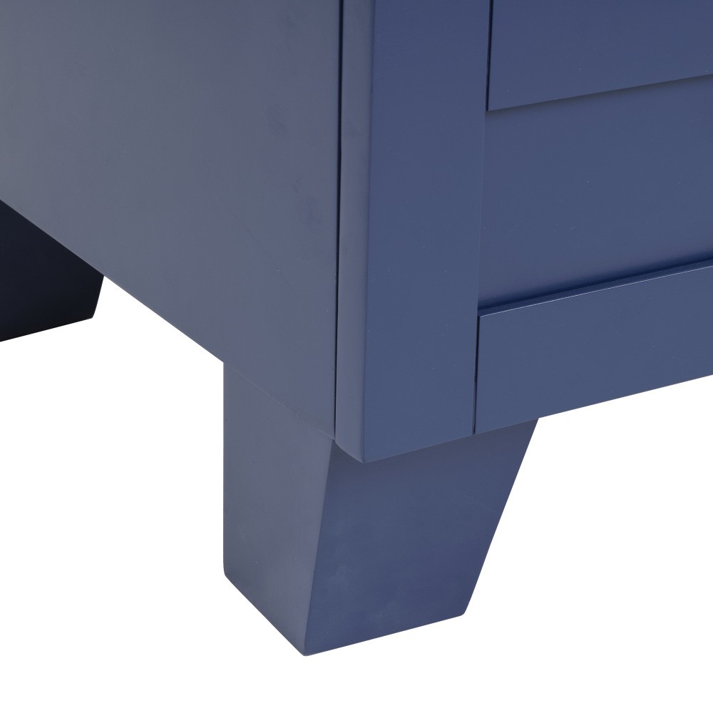 30" Blue Bathroom Vanity w/Ceramic Sink,Soft Close Drawers, Solid Wood Frame