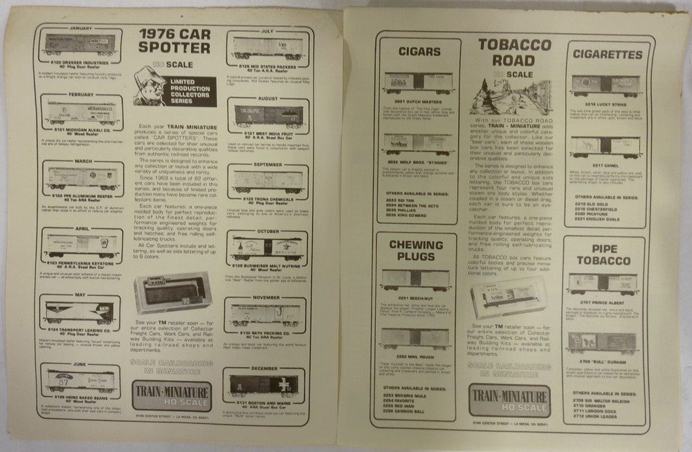TMP Train Miniature HO Scale 1975 Collector's Catalog