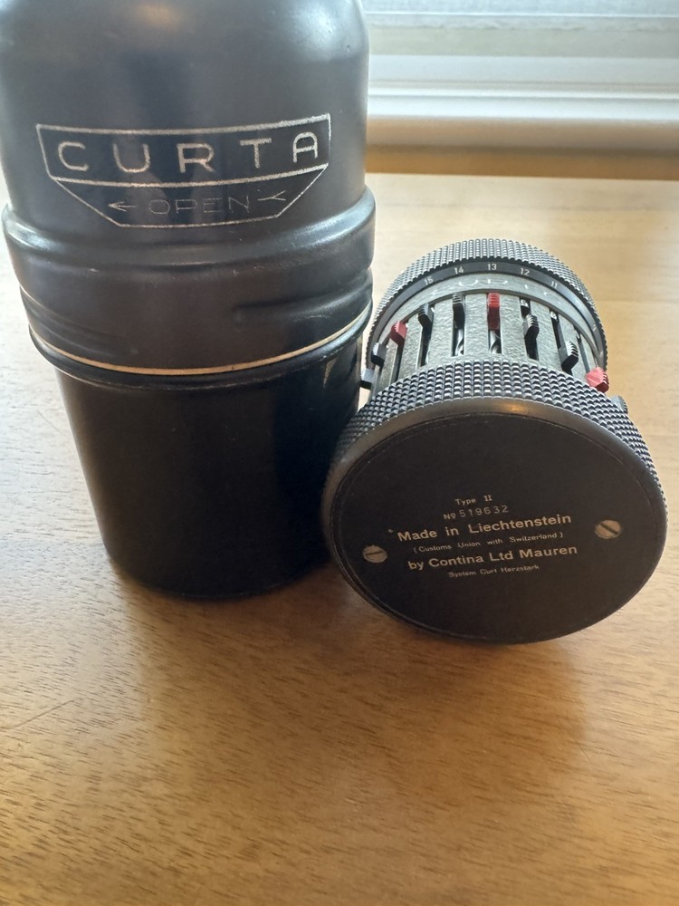 Curta calculator Type 2 w/can, rare