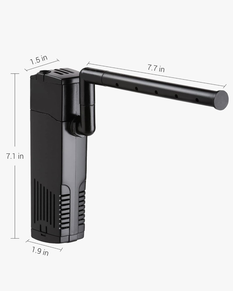 Efficient Aquarium Power Filter with Adjustable Flow for Delicate Fish - 100 GPH