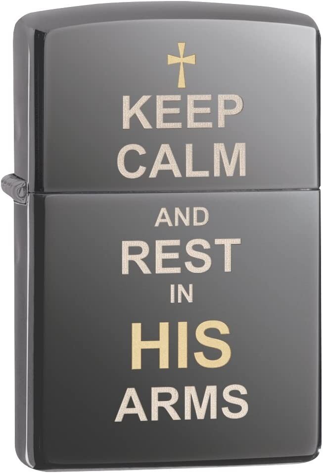 Zippo Keep Calm & Rest In His Arms Pocket Lighter 29610