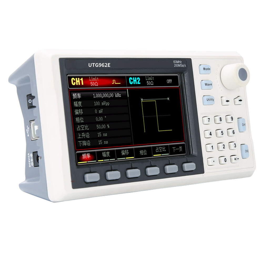 For UTG962E Function Waveform Generator Signal Source Frequency 2CH 30/60MHz