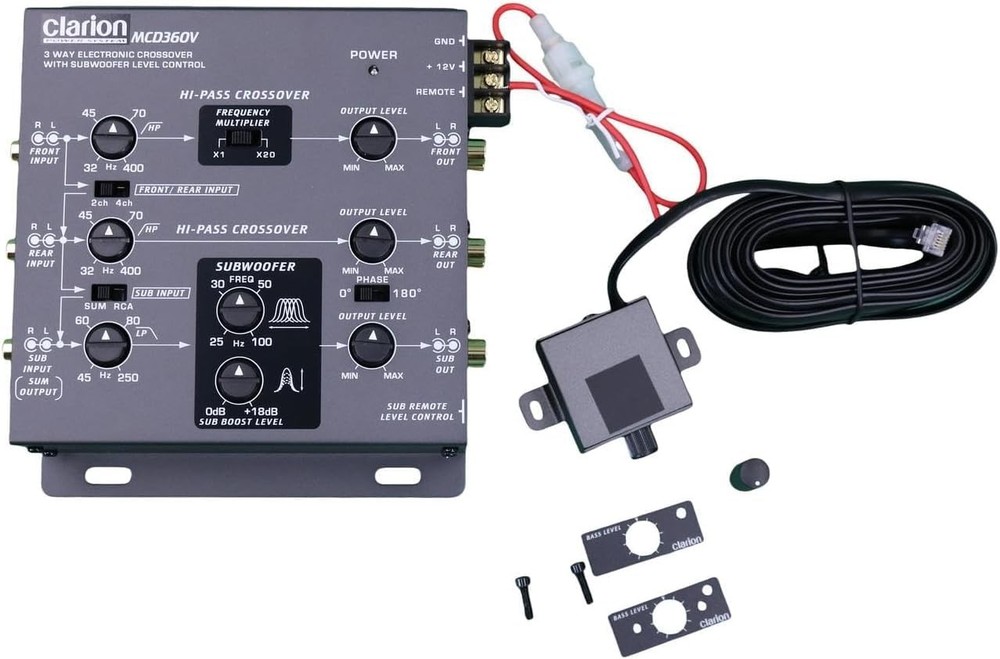 Clarion Mobile Electronics Mcd360 3 Way 6 Channel Electronic Crossover with