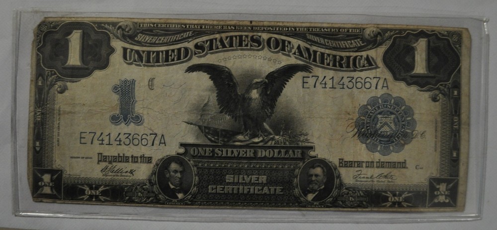 1899 Large Black Eagle Silver Certificate $1 Blue Seal