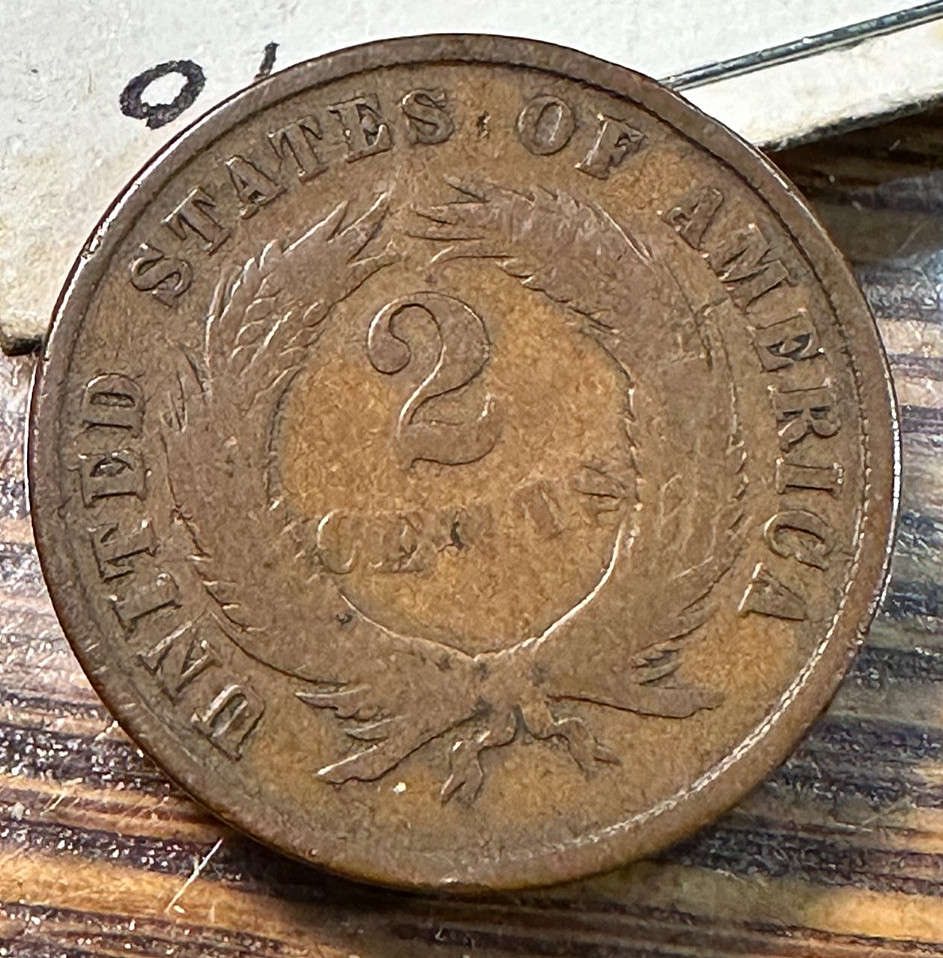1870 Better Two Cent Piece Nice Original Good+ CHRC