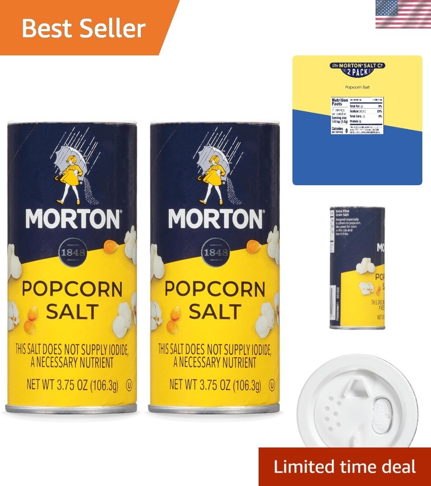 Versatile Coarse Popcorn Salt 3.75 oz 2-Pack – Perfect for All Your Snacks