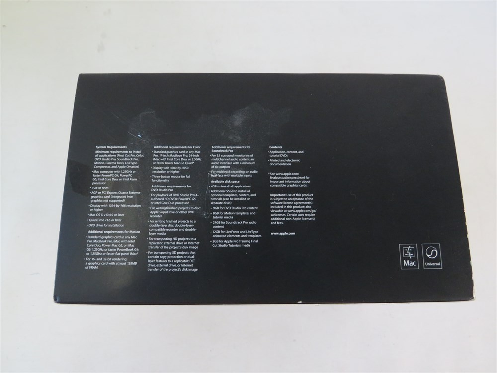 Apple Final Cut Studio 2 Video Editing Software Mac Complete Box Set W/ Manuals