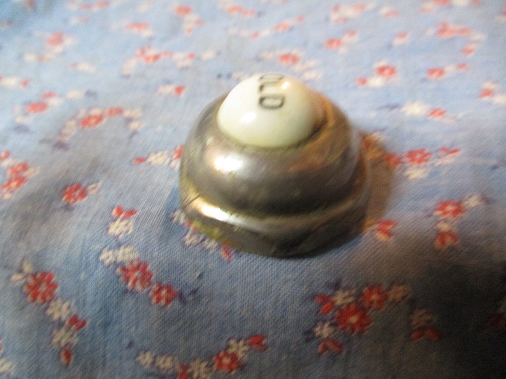 b. Old COLD Faucet Cap Nut Threaded Cold is Porcelain As Found Condition