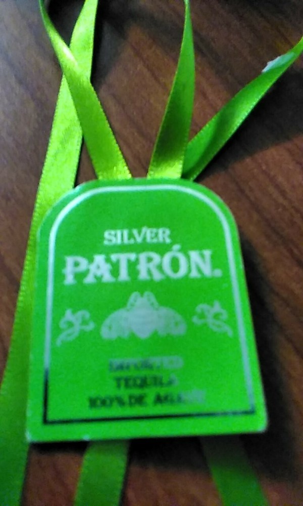 Silver Patron Bottle With Handwritten Number