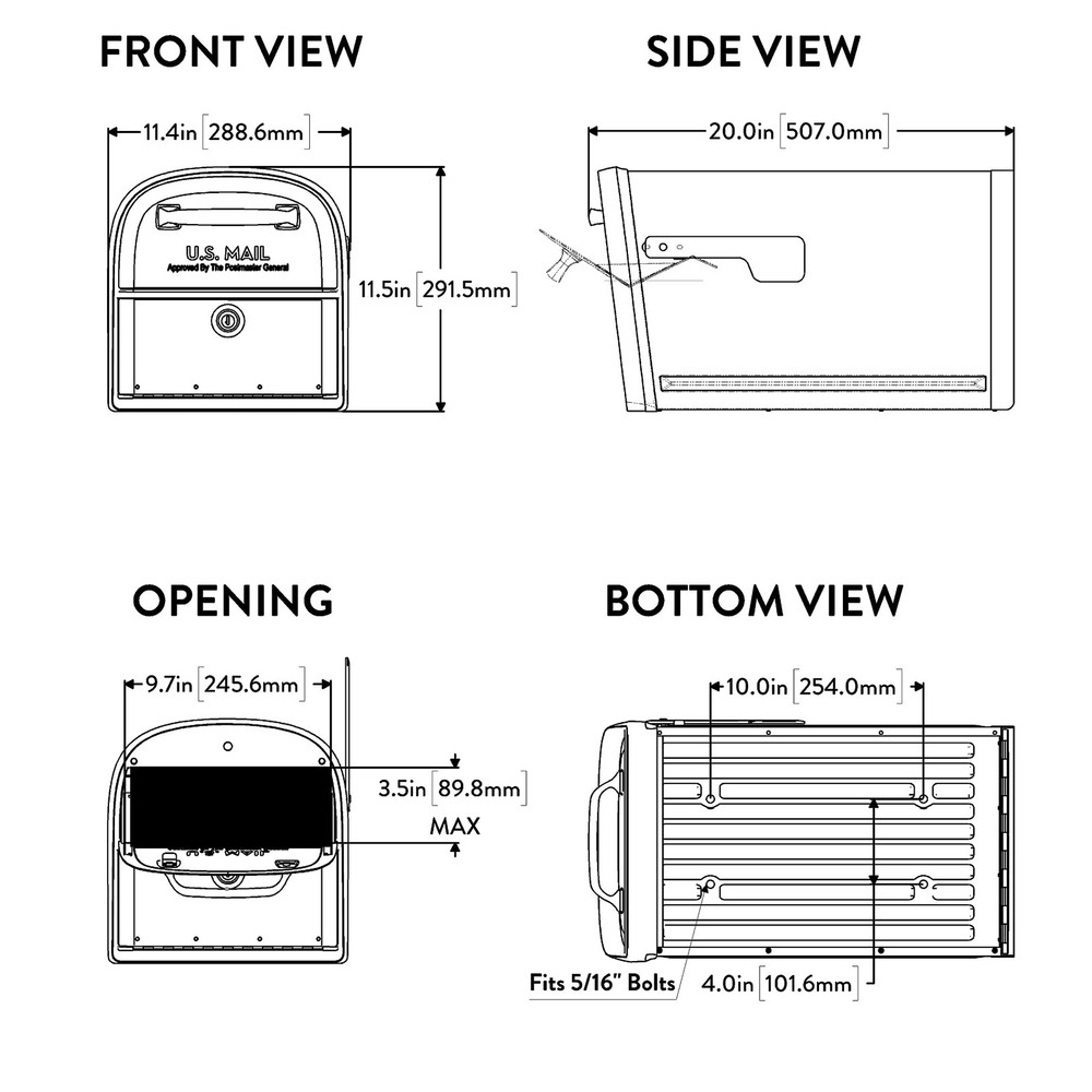 6300W-10 Oasis 360 Mailbox, White