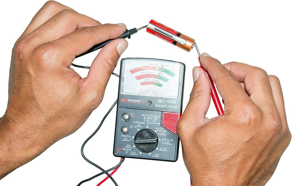Gardner Bender Battery Tester Analog Volt Meter AA AAA 9V Button Cell