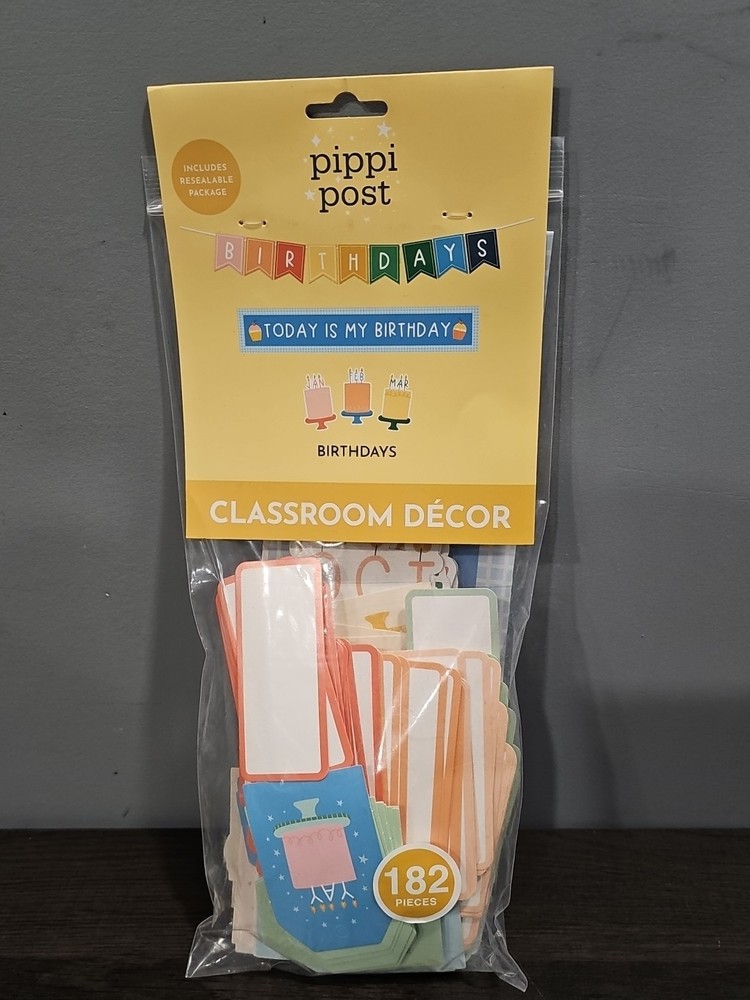 New Pippi Post 182pc Classroom Birthdays Decor