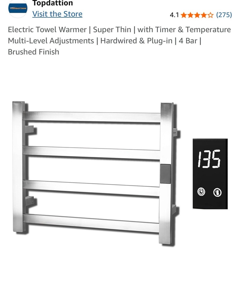 Electric Towel Warmer | Super Thin | with Timer & Temperature Multi-Level