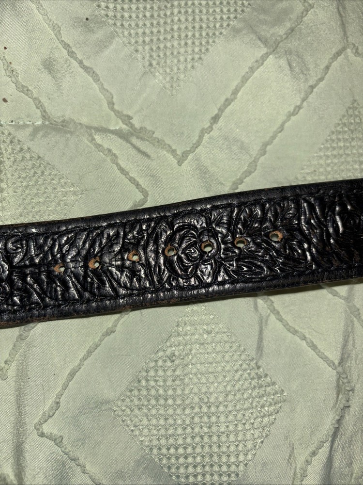 Custom Black Leather Belt Corrections Law Enforcement Size 48