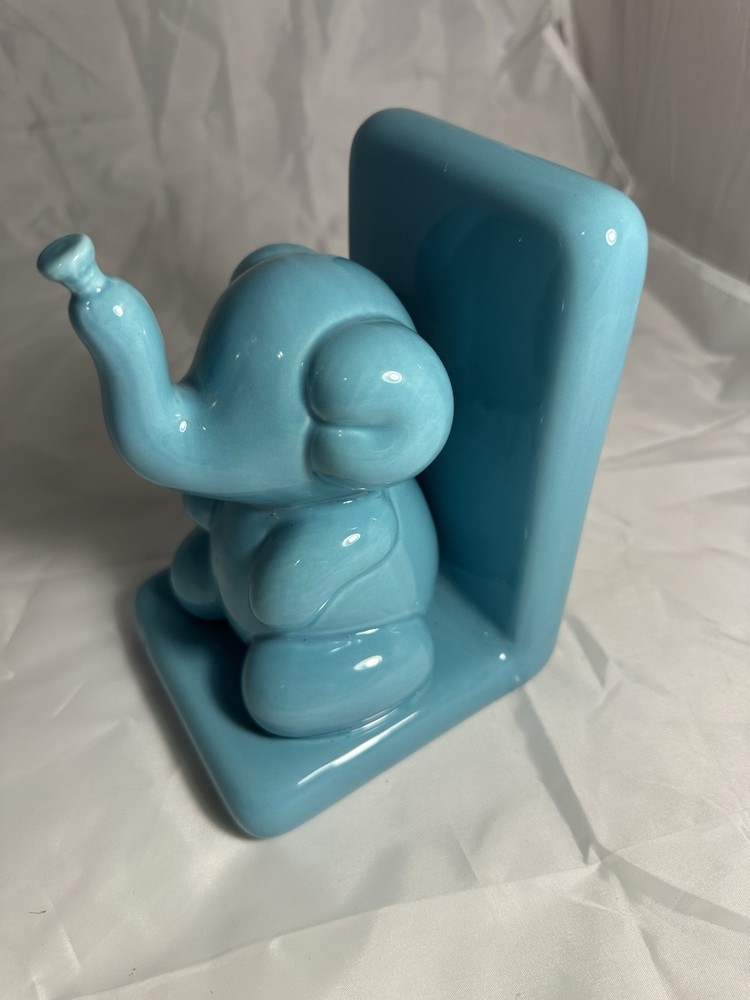 Blue Elephant Book End Baby’s Room Ceramic