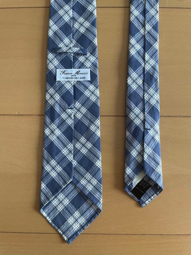 FrancoMinucci tie cotton blue check