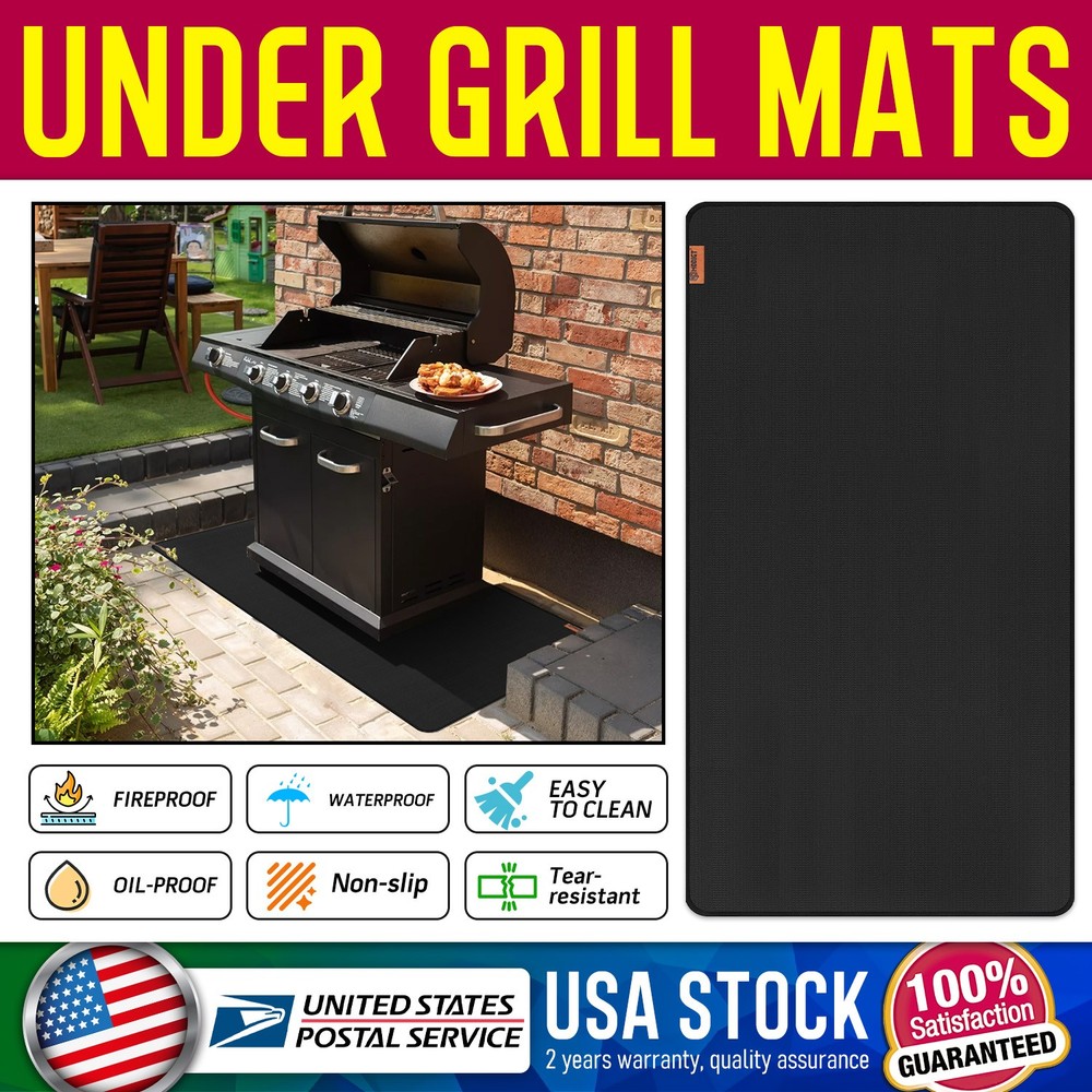 Fireproof Deck Cover Fire Mat Patio Lawn Deck Fire Resistant Pad under Grill