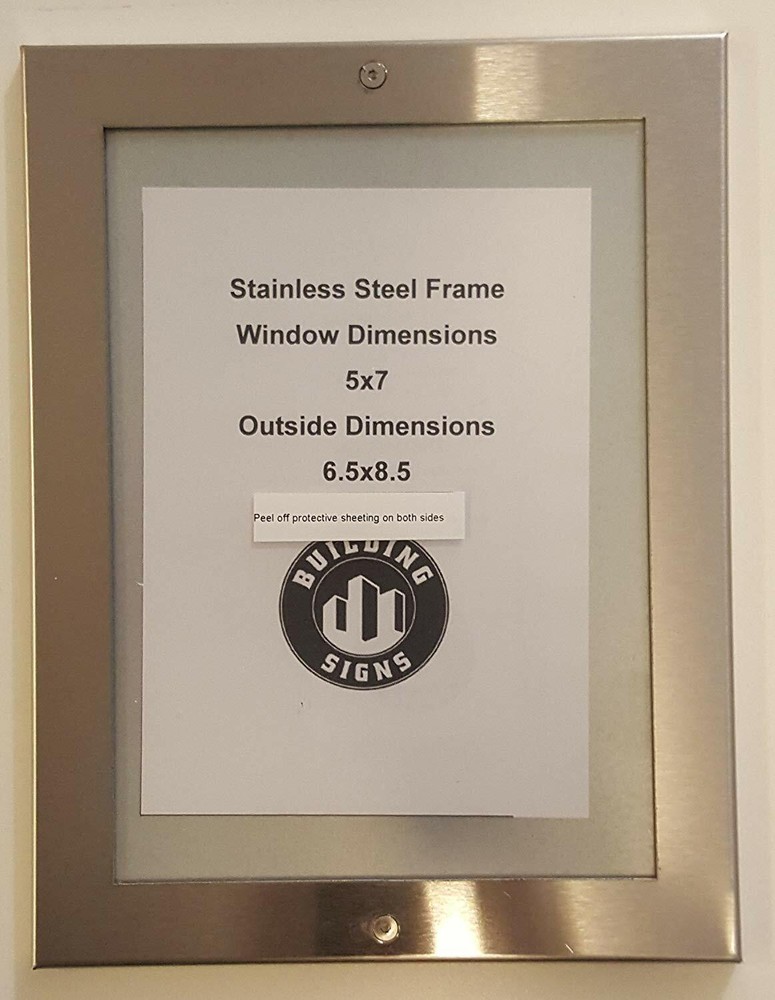 Elevator Permit Frame 5x7 Stainless Steel-REF24-1027