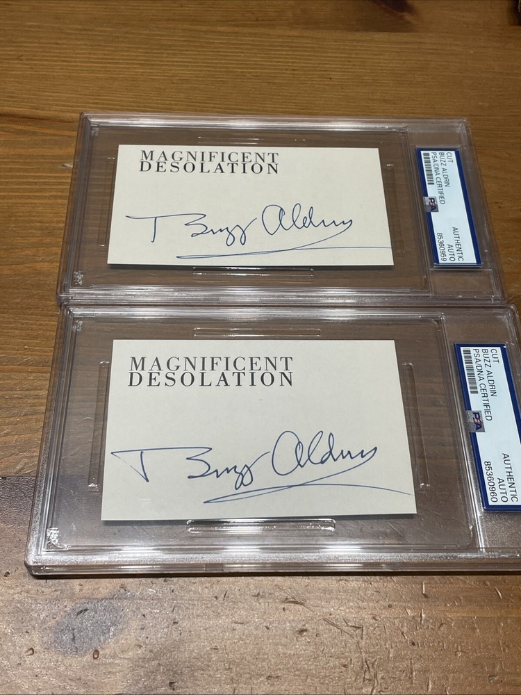 BUZZ ALDRIN SIGNED Autograph Cut PSA AUTH Magnificent Desolation Apollo 11