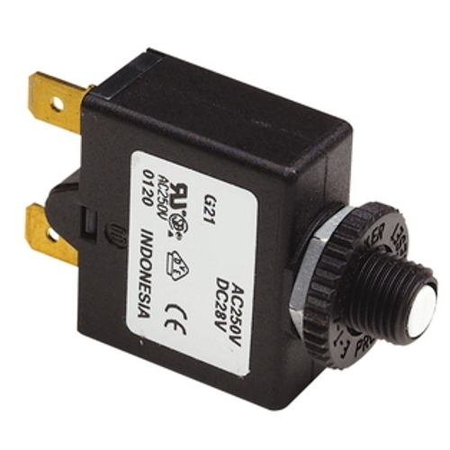 30 Amp Panel Mount Push Button Circuit Breaker for Boats - Push to Reset Design