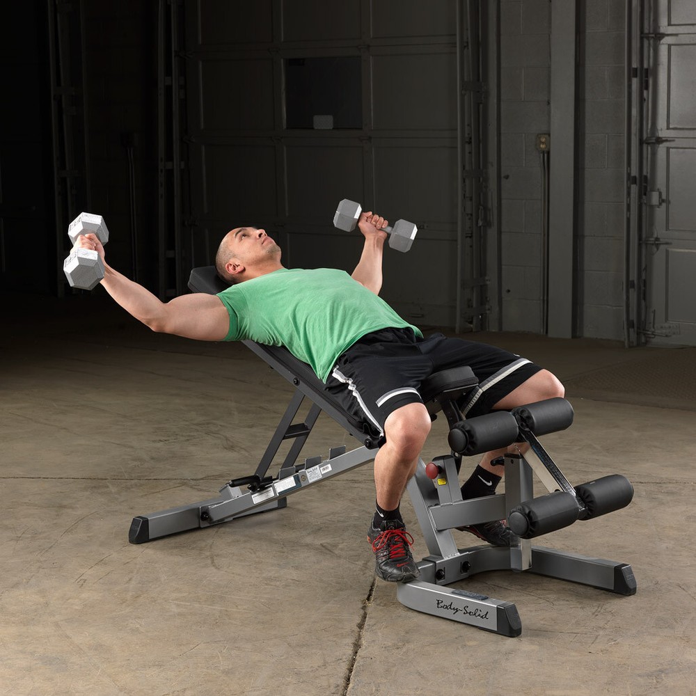 Body-Solid Heavy Duty Flat-Incline-Decline Bench GFID71B