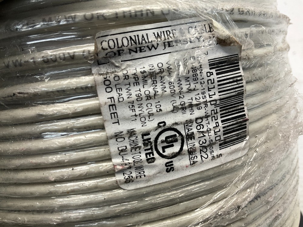 Colonial Wire & Cable Machine Tool Wire White P