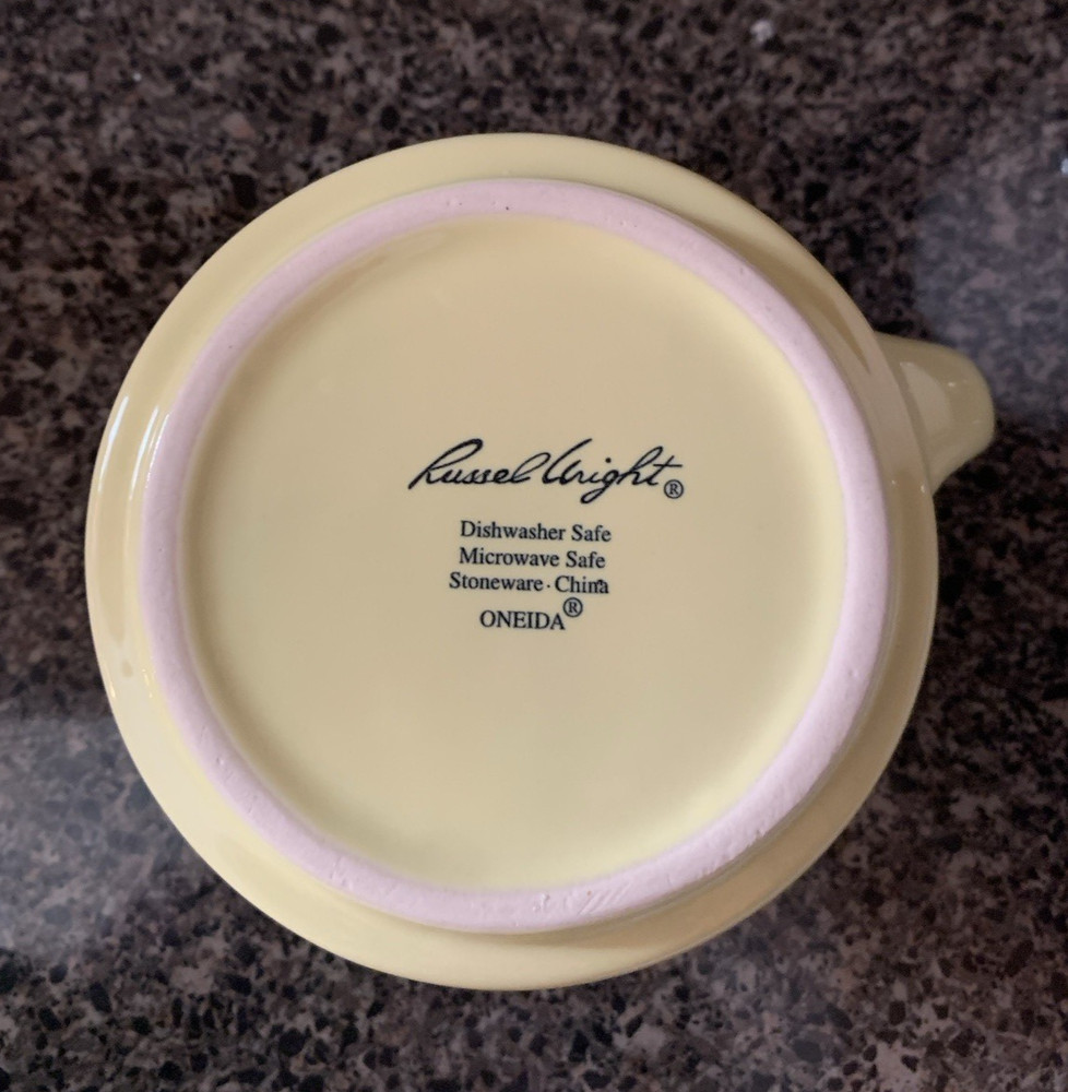 Russell Wright Casual China Light Yellow Stacking Cream & Sugar EUC