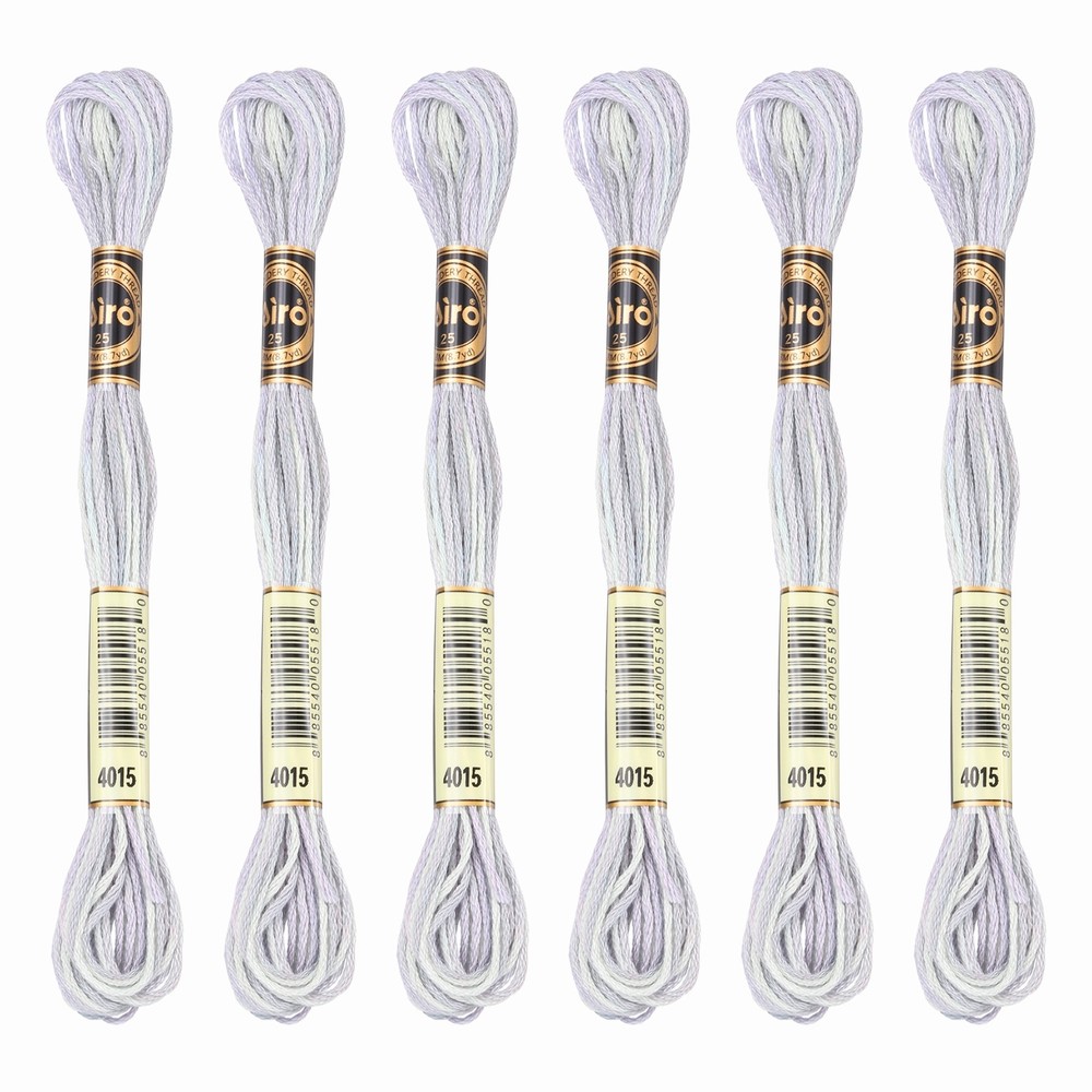 6 Skeins Embroidery Floss, Polyester Embroidery Threads Light Gray