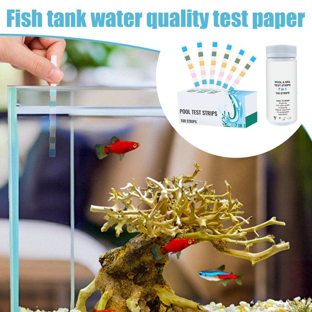 100Pcs 7 IN 1 Pool Water Testing Strips Multifunctional Hot Tub Quick Tester
