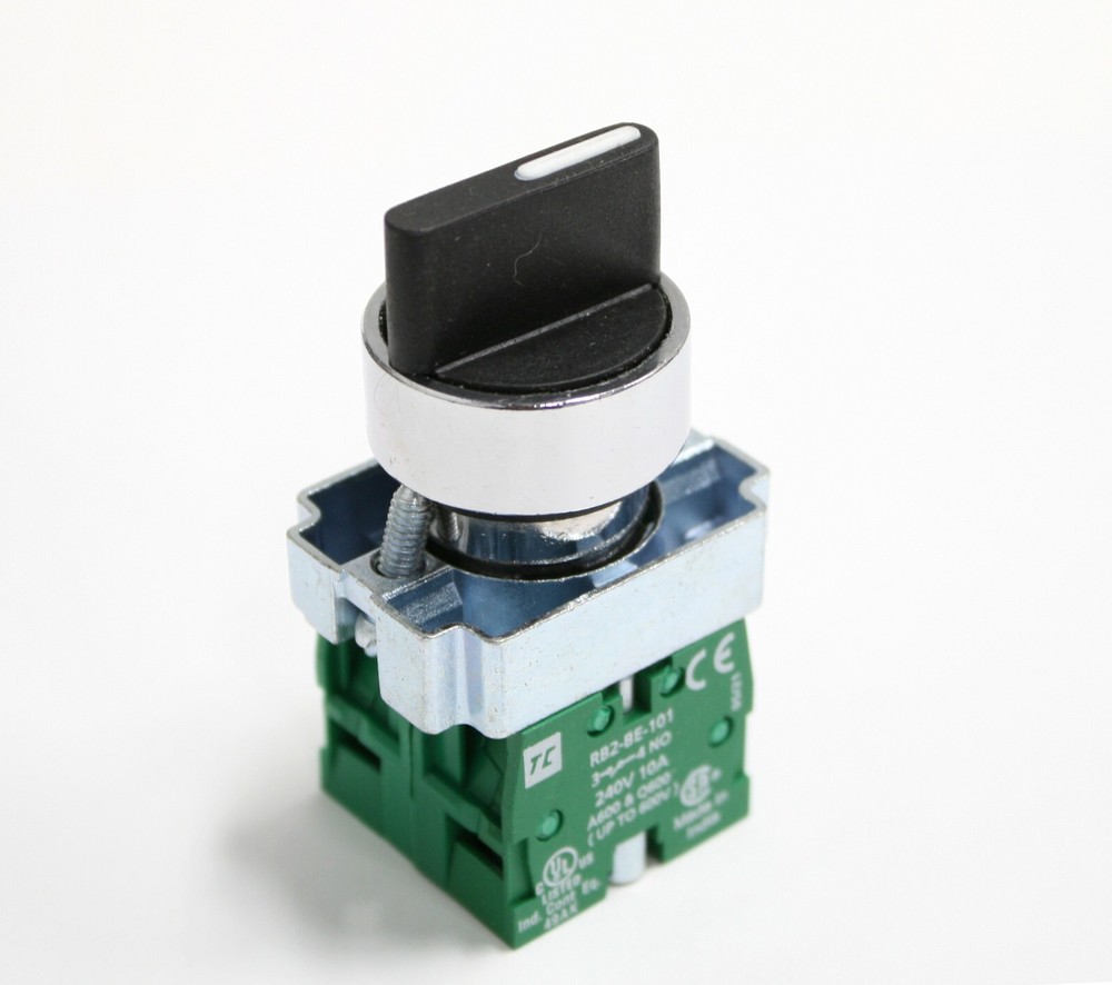 RB2-BD7 22.5mm 3 Pos Spring Return Left to Centre Selector Switch C/W 2NO BE101
