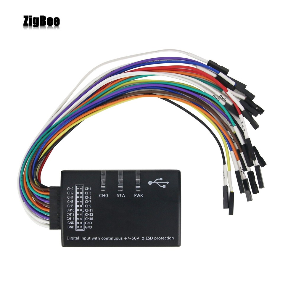 US STOCK Mini 16 Logic Analyzer USB 100M Max Sample Rate 16CH Version 1.1.34