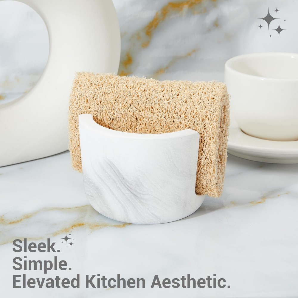 Diatomite Sponge Holder for Kitchen Sink Counter, Quick Drying, Fast Water Ab...