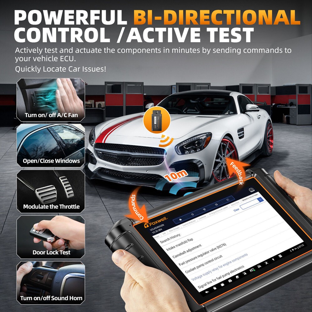 FOXWELL NT909 OBD2 Bi-directional Scanner Bluetooth Diagnostic Tool Active Test