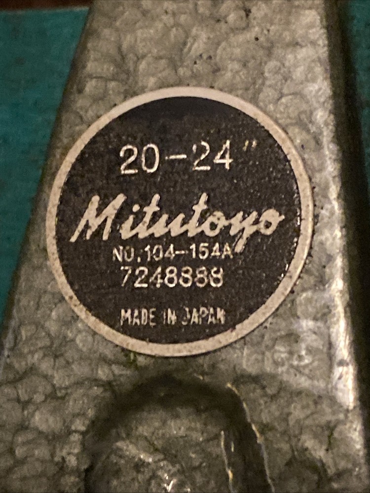 Mitutoyo 104-154A Outside Micrometer Interchangeable Anvil 20”-24”