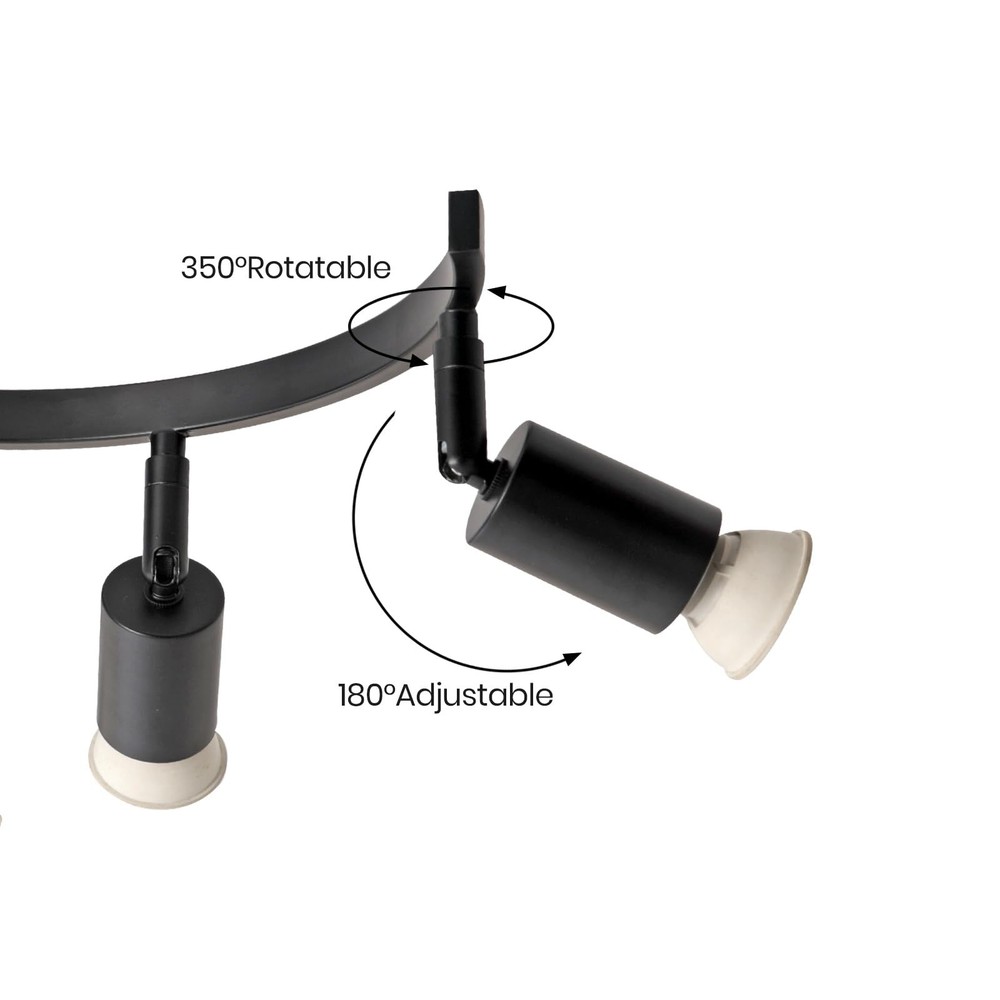 SEEBLEN 6 Light Track Lighting Fixtures Ceiling, Flexibly Rotatable Light Hea...