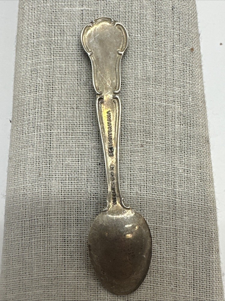 Franklin Mint Sterling Silver State Flower Salt Spoon-Pennsylvania