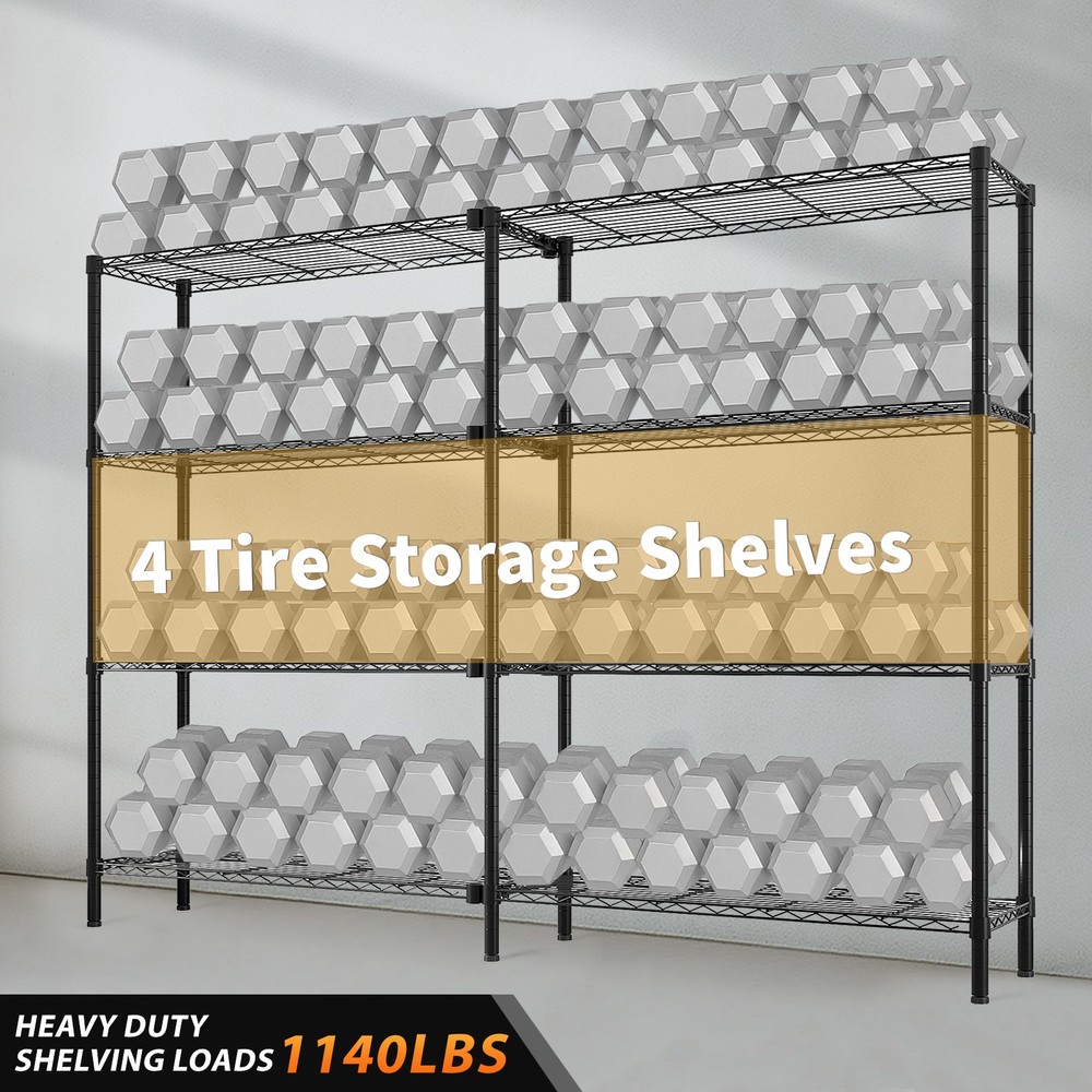 49.2''W Adjustable Storage Shelves NSF Wire Shelving Unit Multiple rows