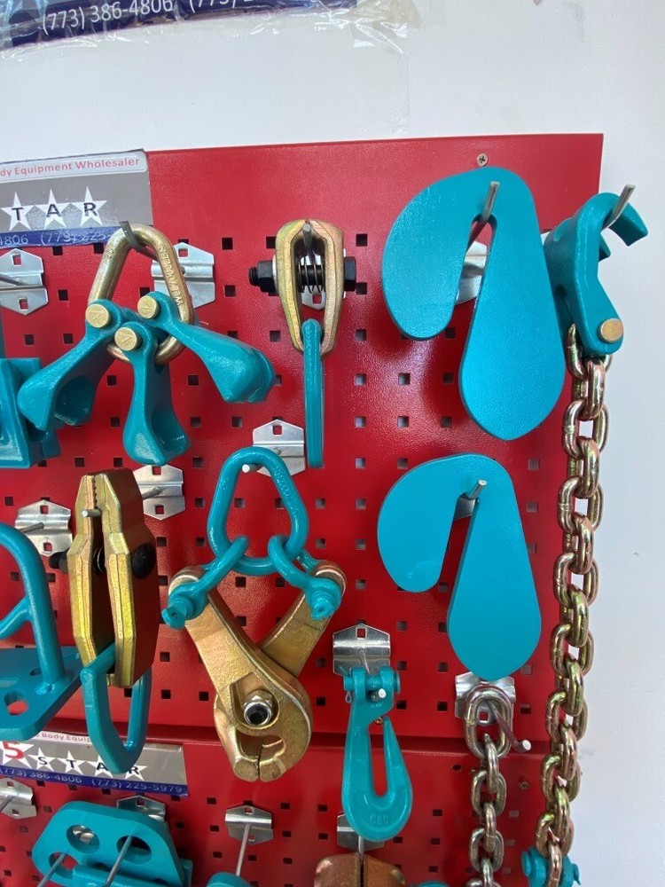 33 PIECE HEAVY DUTY AUTO BODY FRAME MACHINE PULLING TOOLS & CLAMPS #75