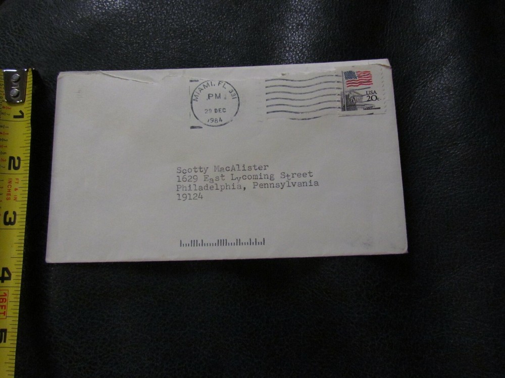 Sandy Valdespino Autographed Envelope JSA Auction Certified