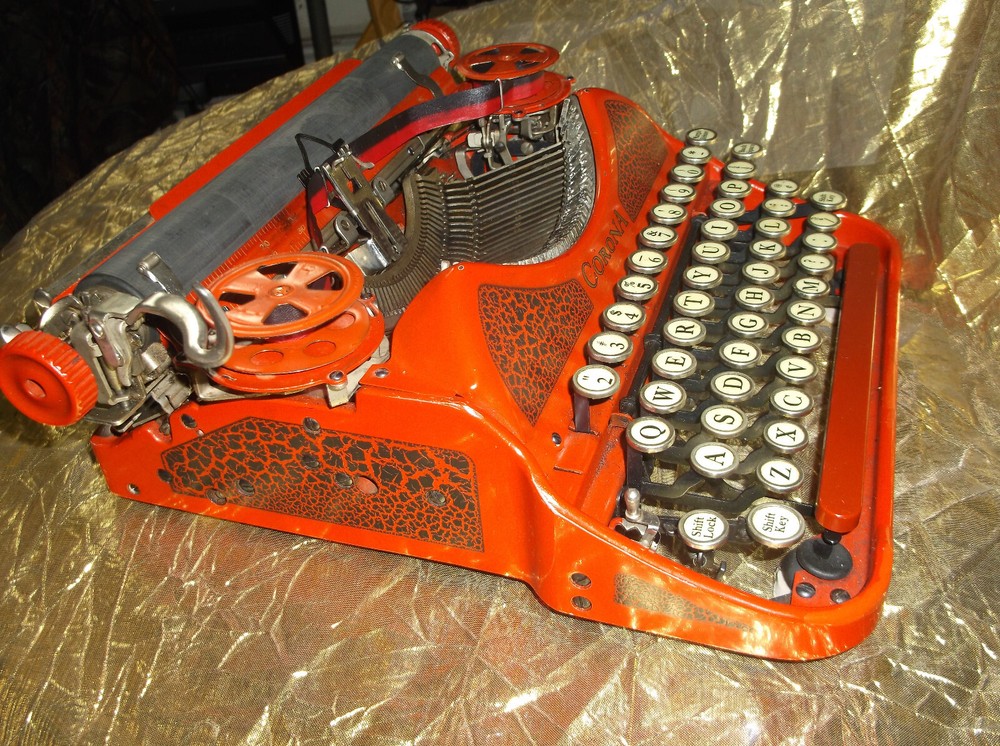 1924 Corona No.4 Red Typewriter Serviced And Tested