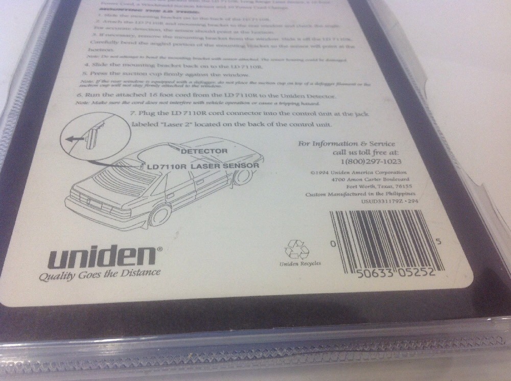 Uniden UD 7110R Optional Laser Sensor New Sealed