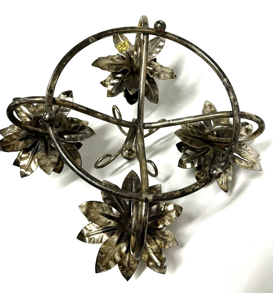 Vintage MCM Silver Plated 4-Taper Candelabra
